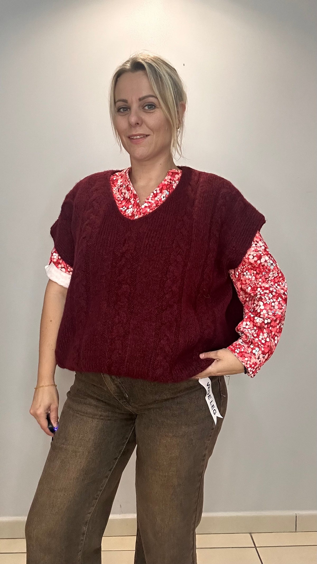 🤎 Blouse effet daim rouge