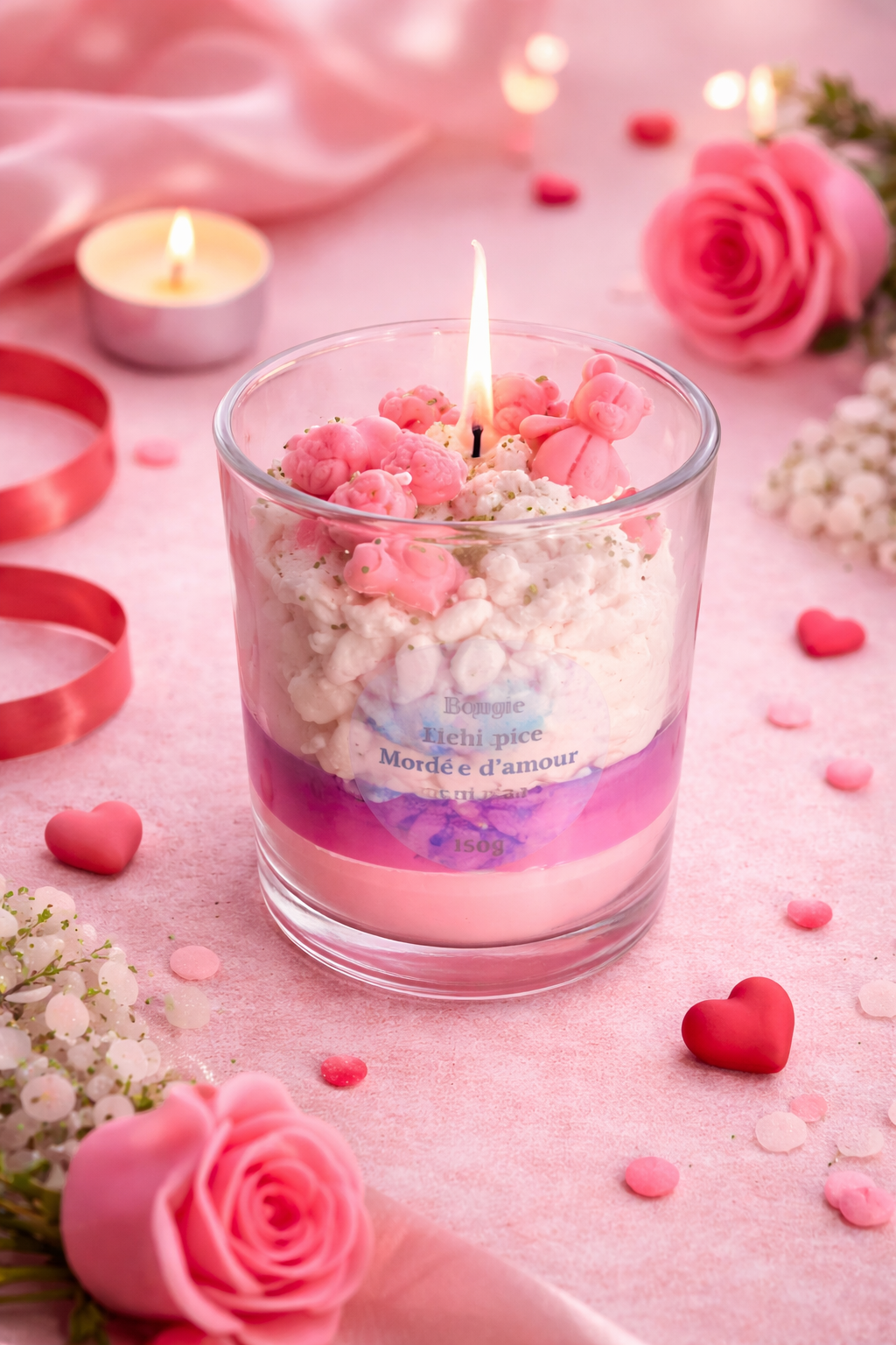 Bougie nounours parfum litchi épicé