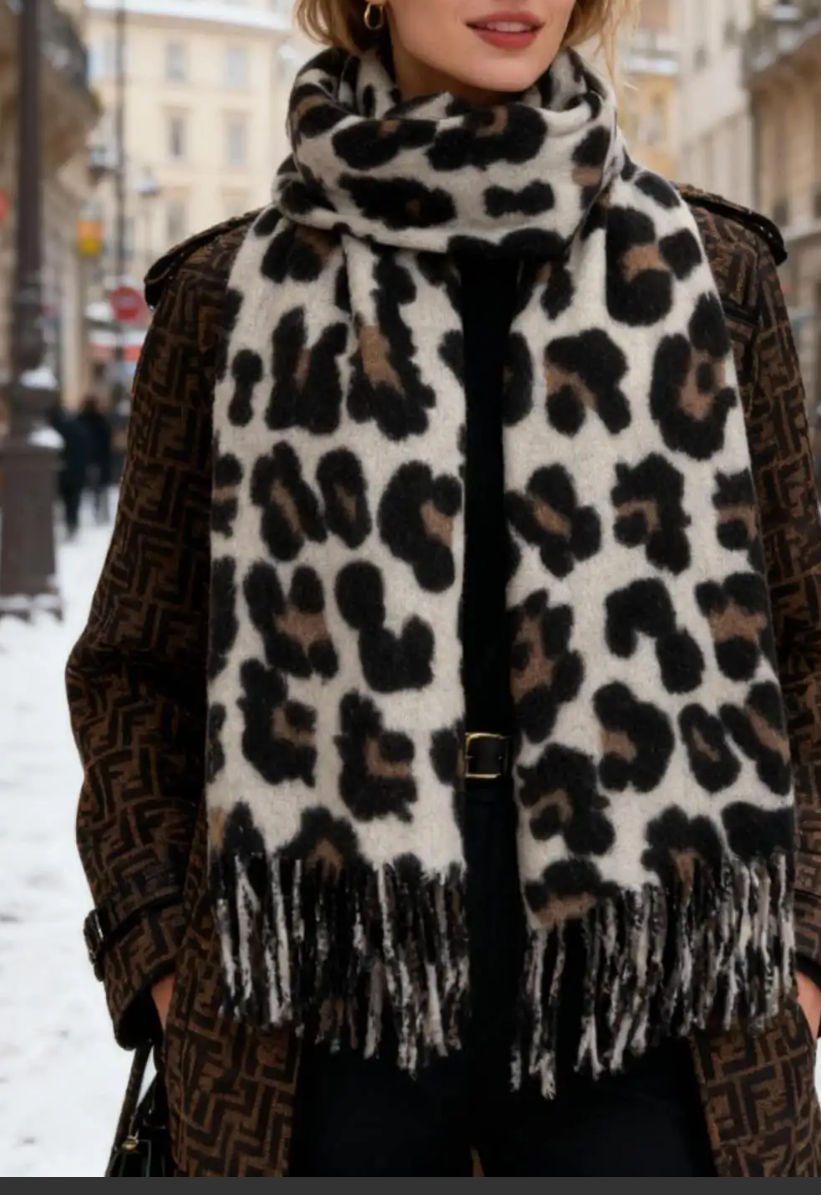 Écharpe imprimée léopard