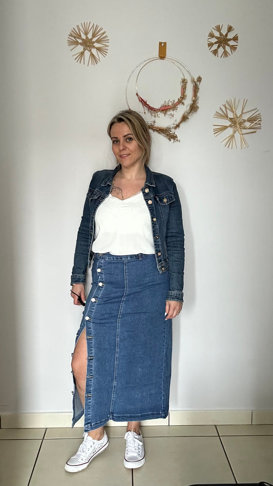 Jupe longue en jean
