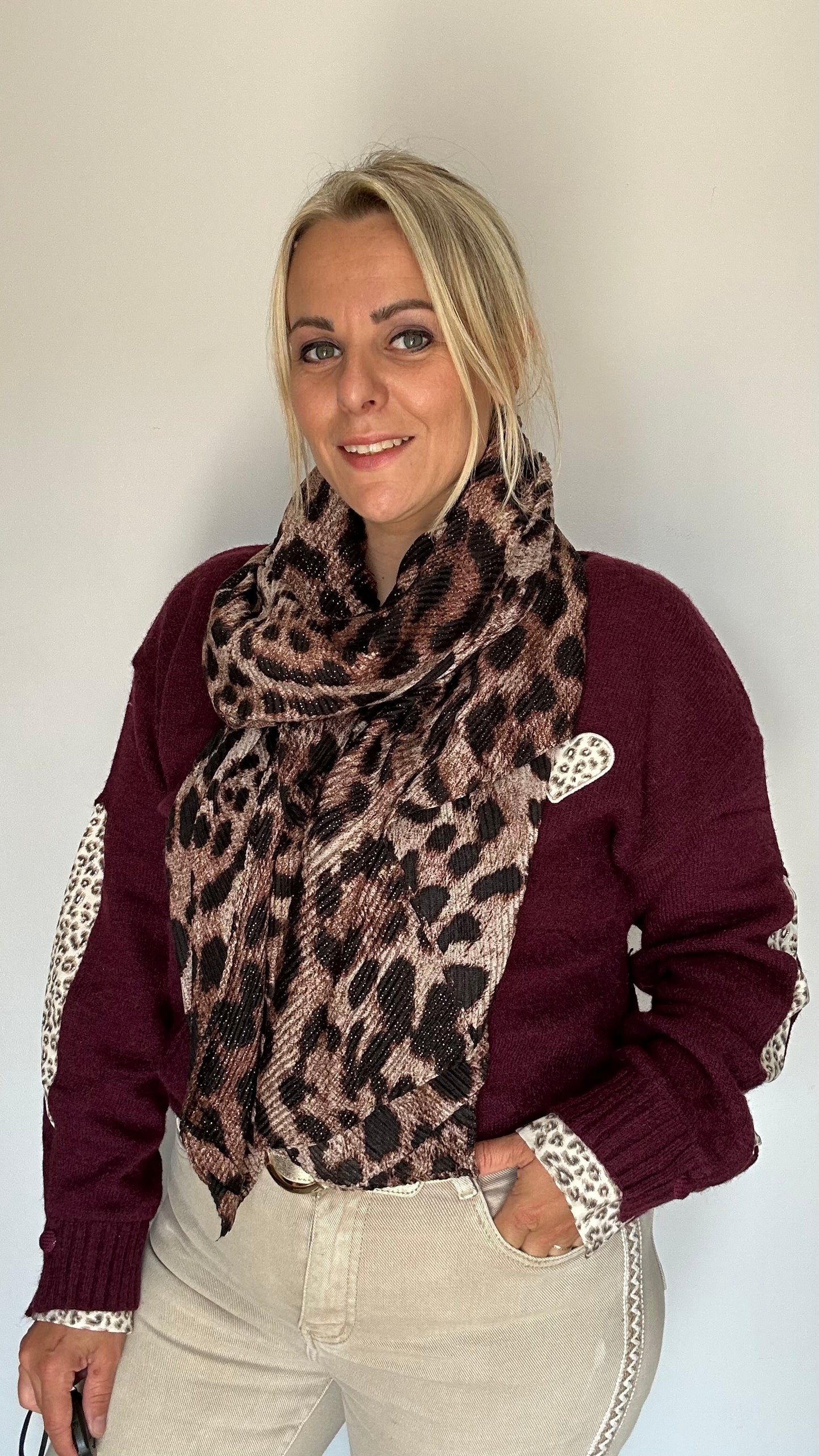 Foulard gaufré léopard