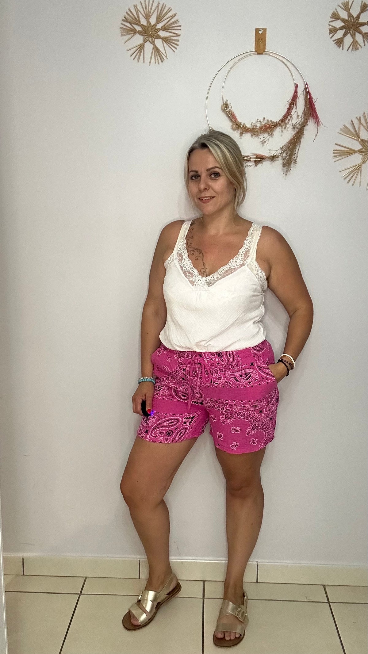 Short en gaze de coton