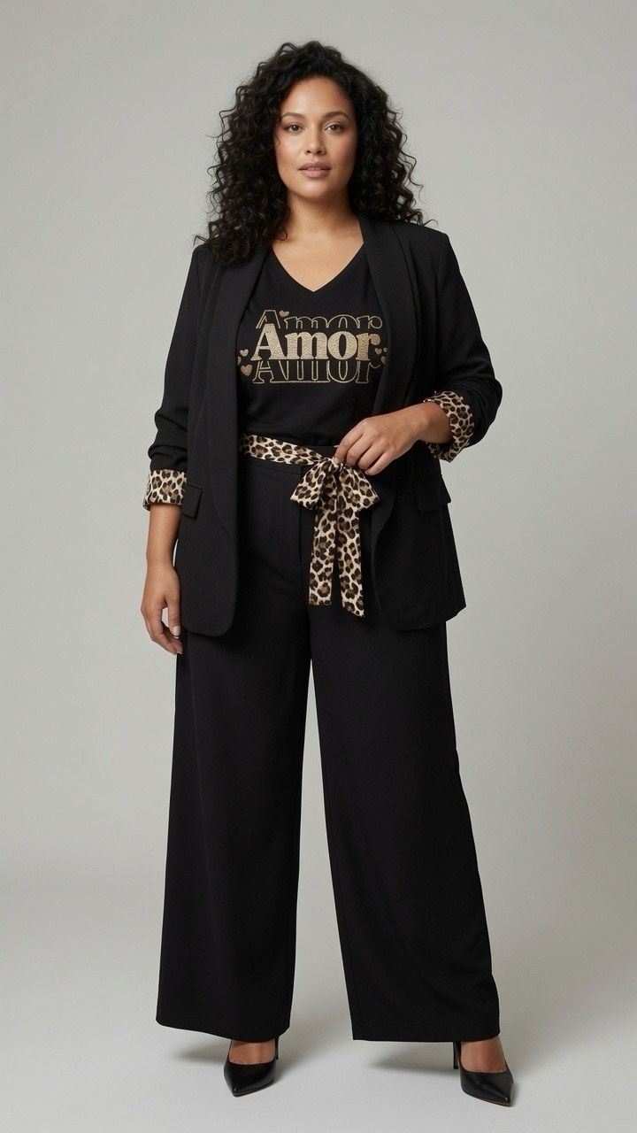 Pantalon Avec Ceinture Léopard