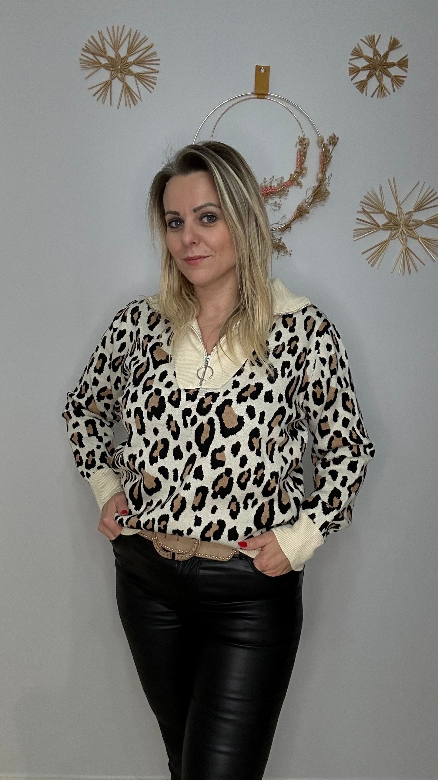 Pull imprimé léopard