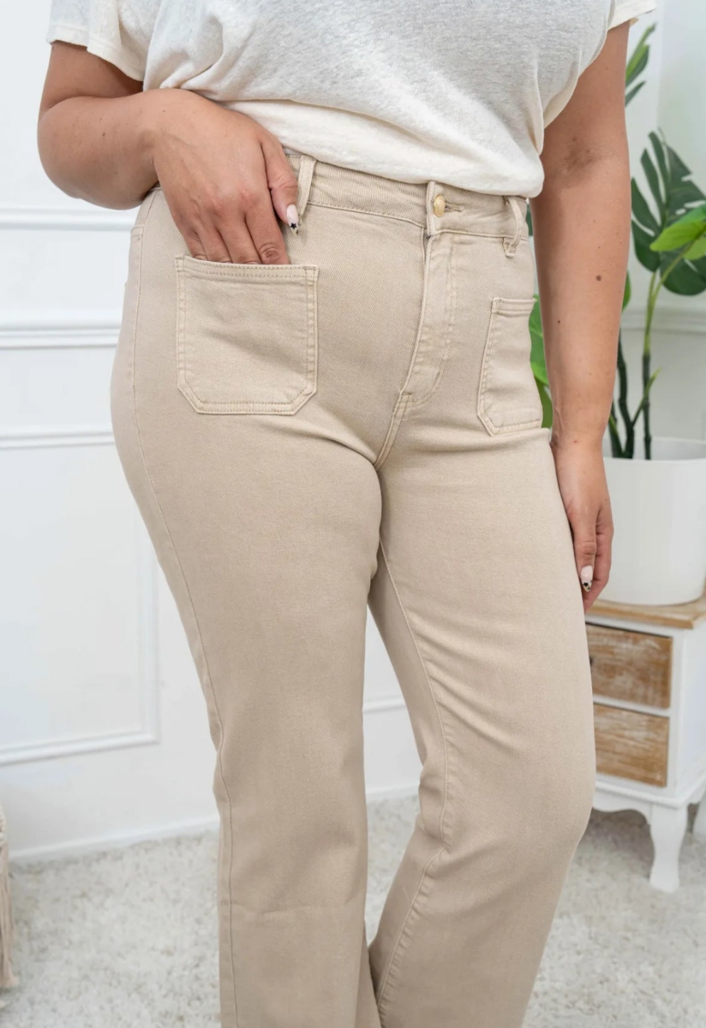 Jean beige flared