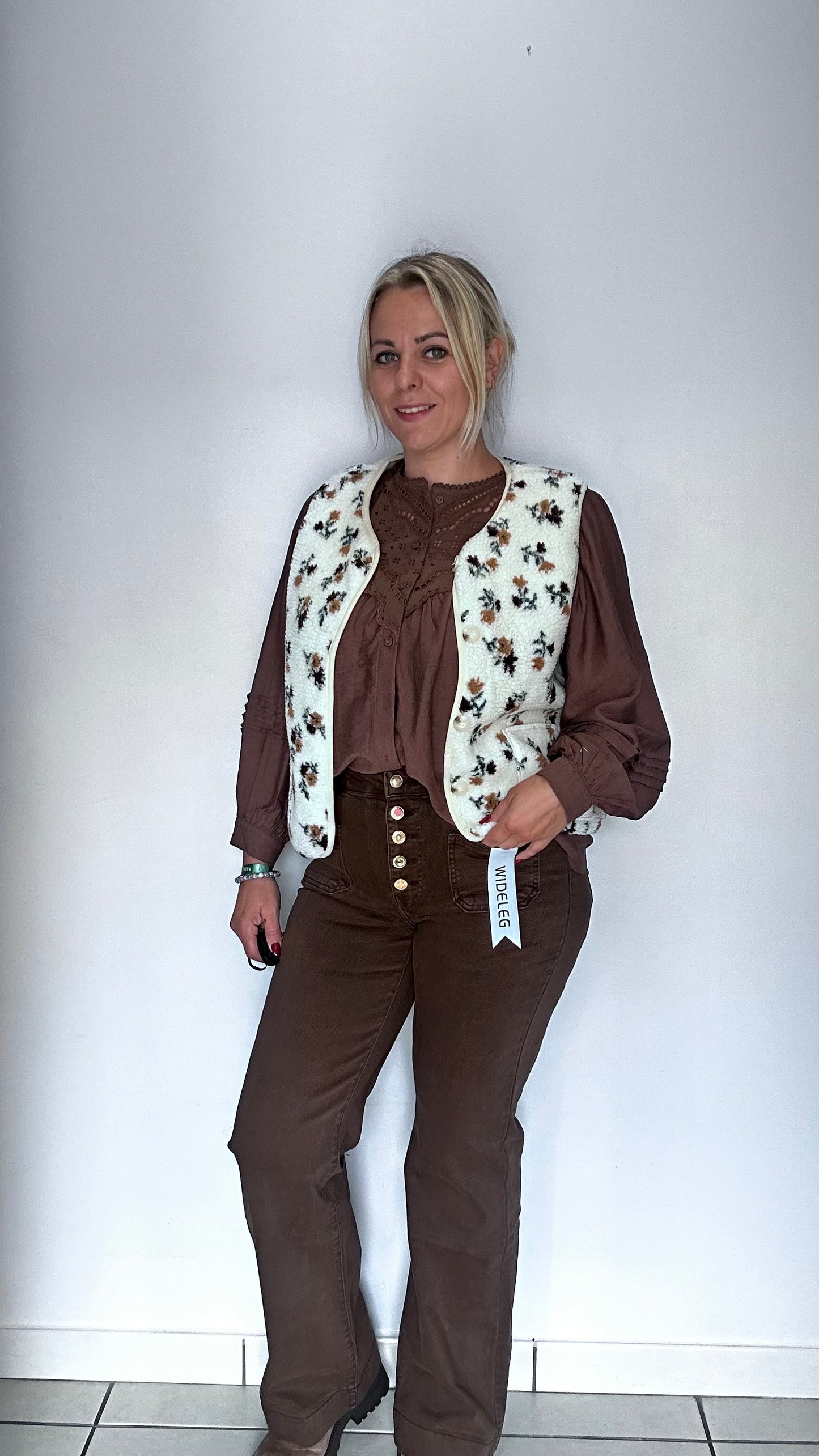 Gilet sans manches beige