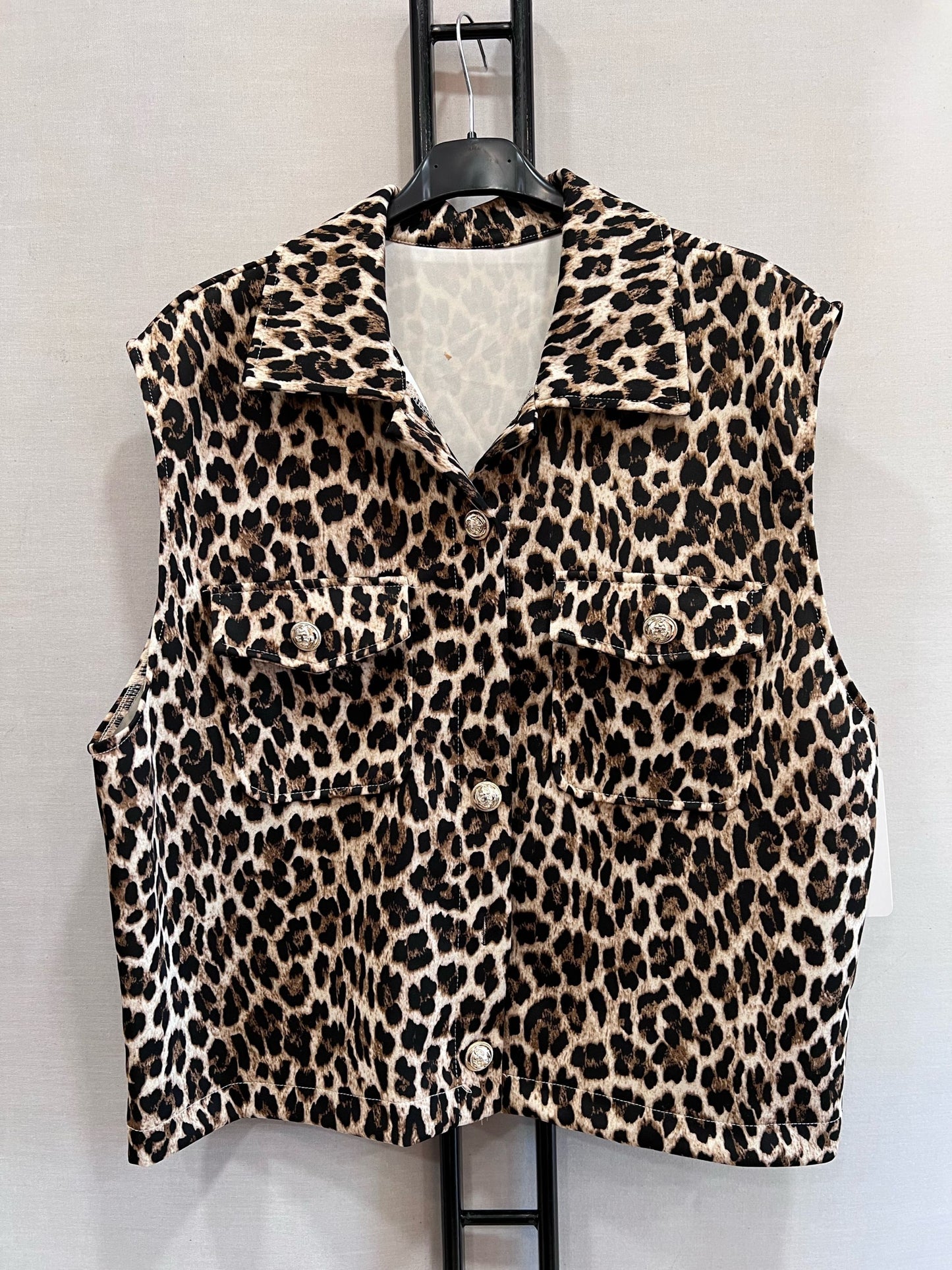 Gilet sans manches tendance leopard ✨