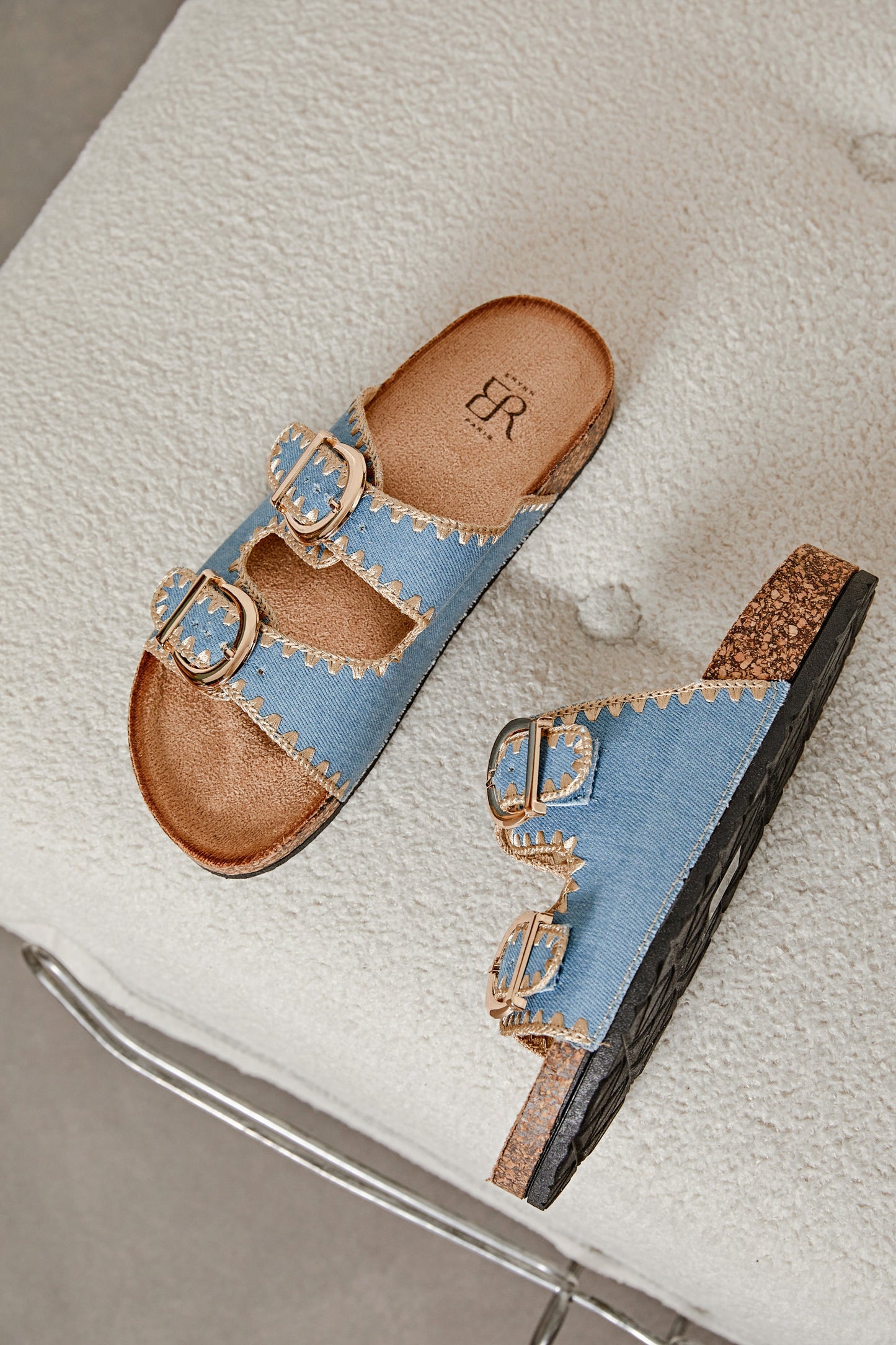 sandale bleu jean