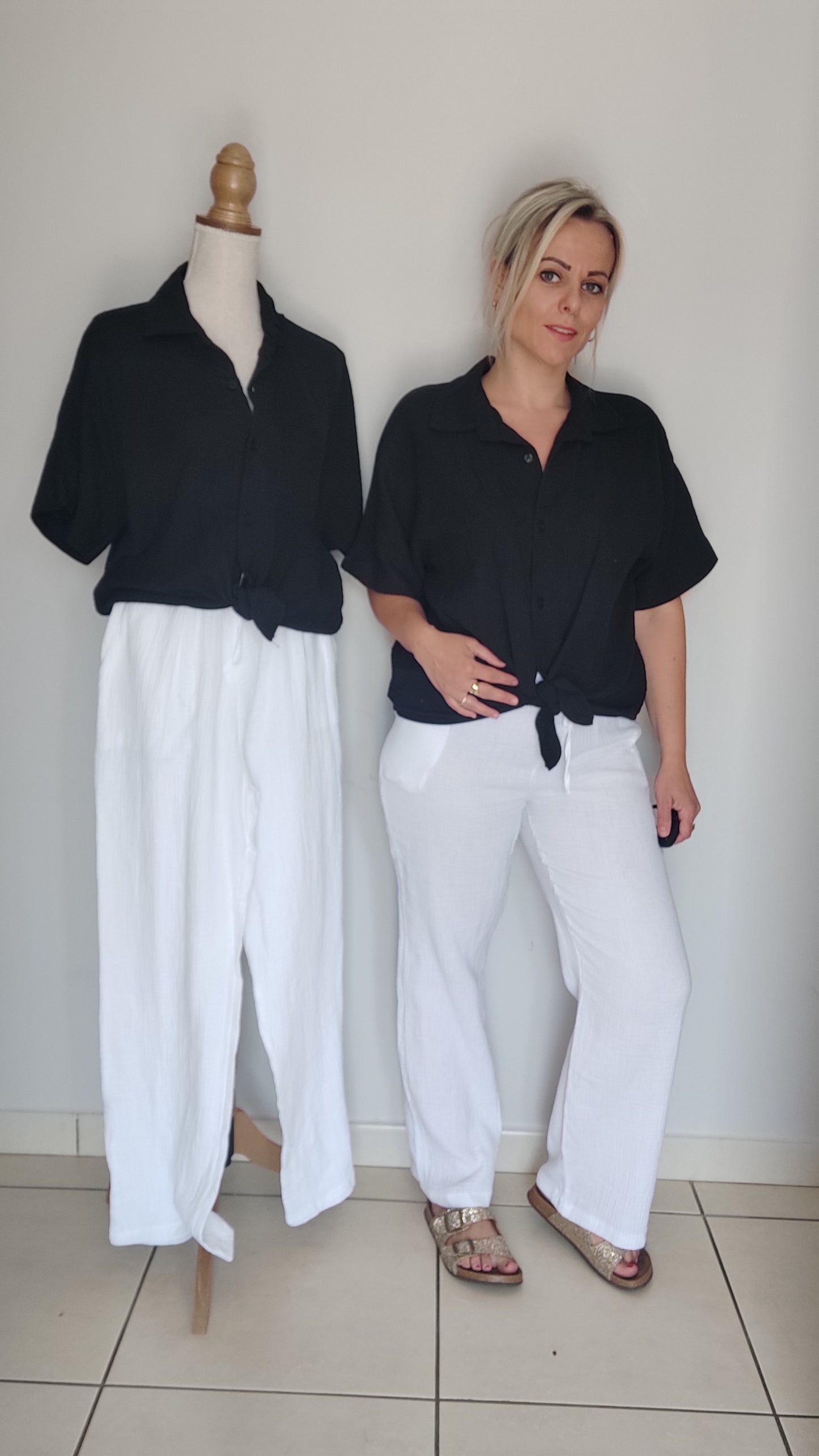 Pantalon gaze de coton