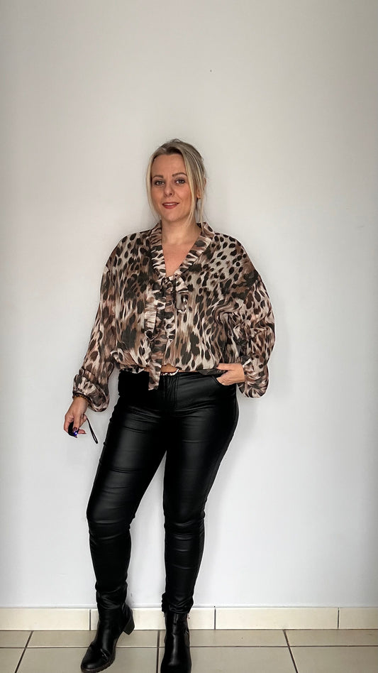 Blouse fluide imprimée à nouer