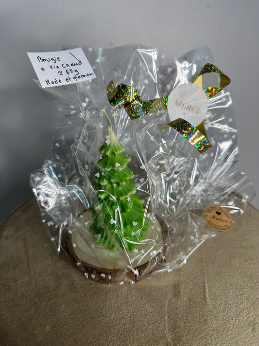 Bougie sapin parfum vin chaud