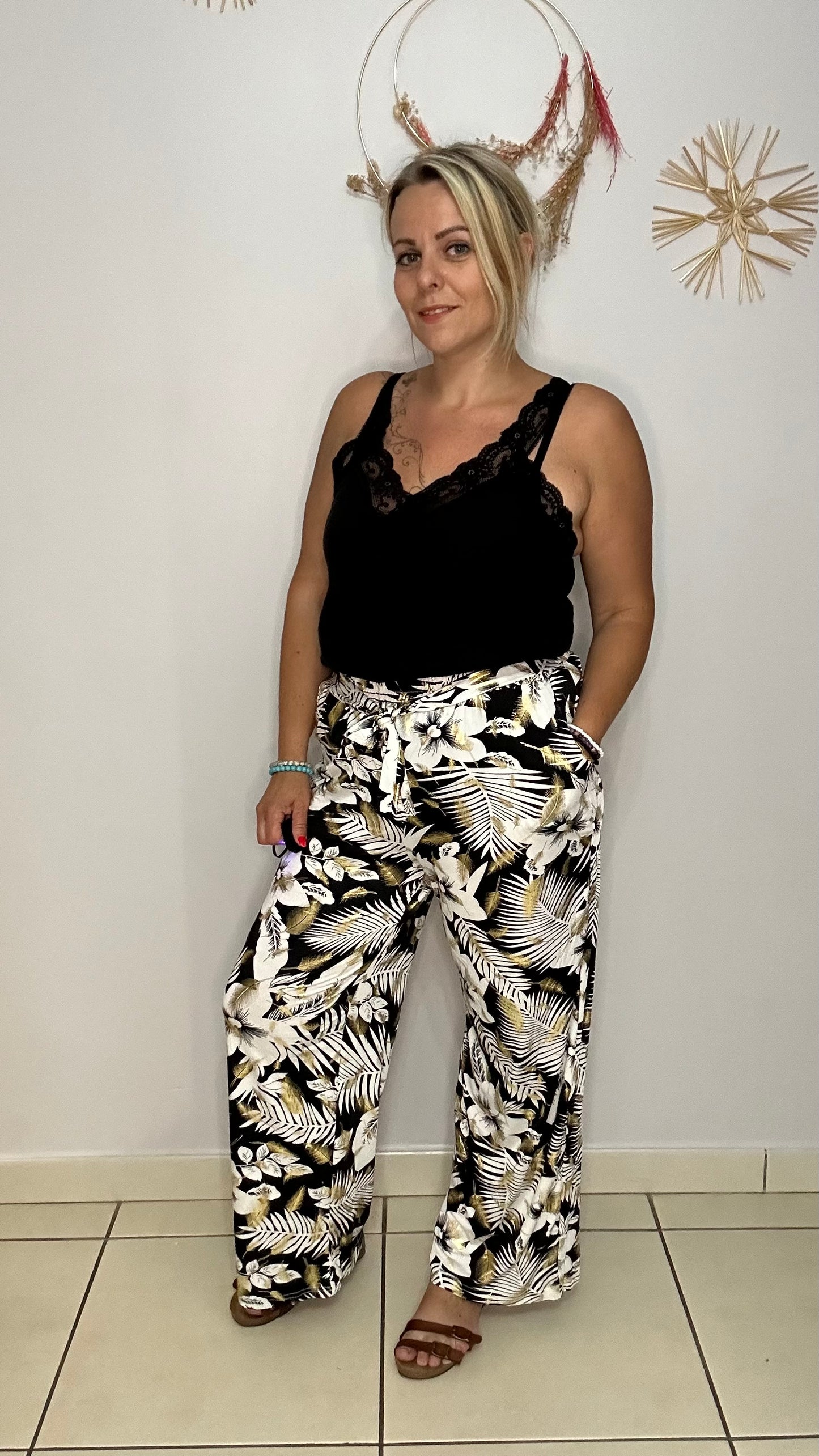 🌺 Le pantalon magique Fleur Tropicale 🌺 (J2238-28)