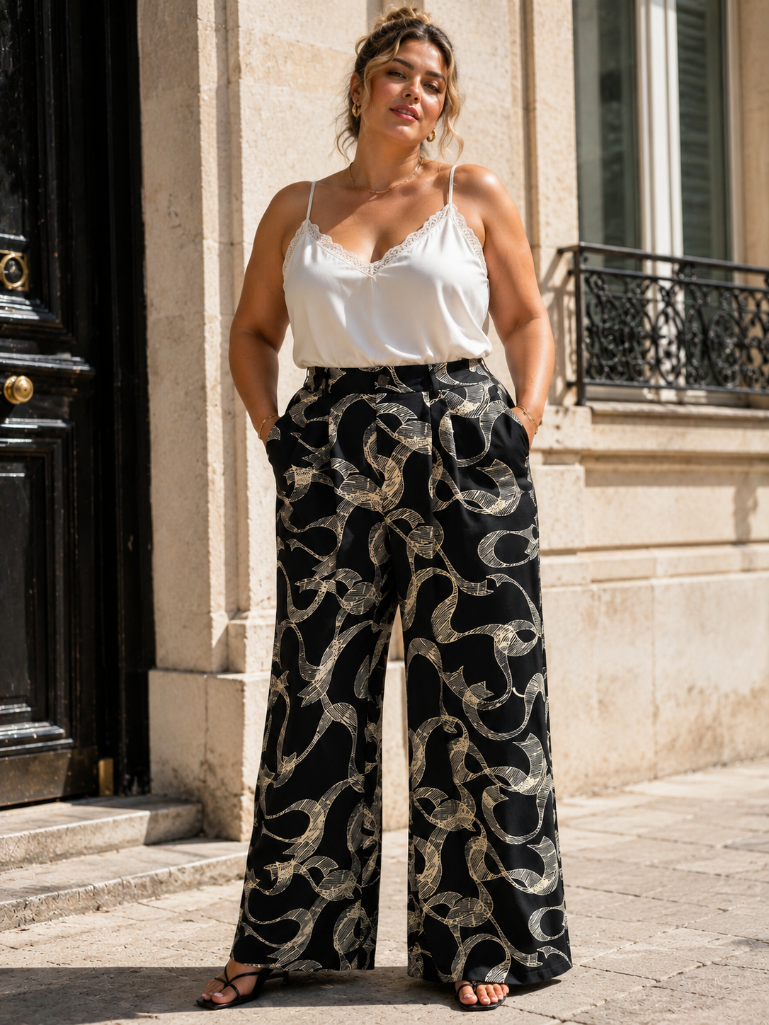 Pantalon à motifs