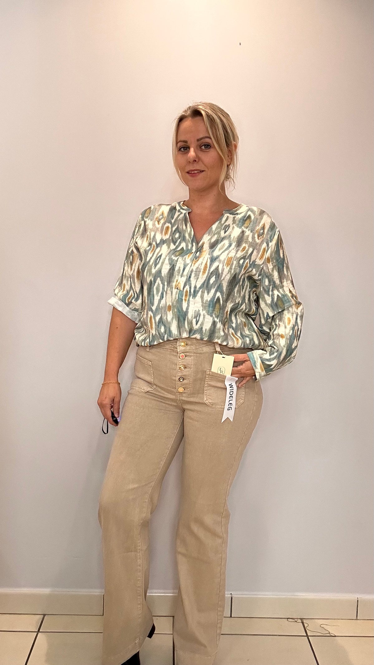 Blouse élégante verte