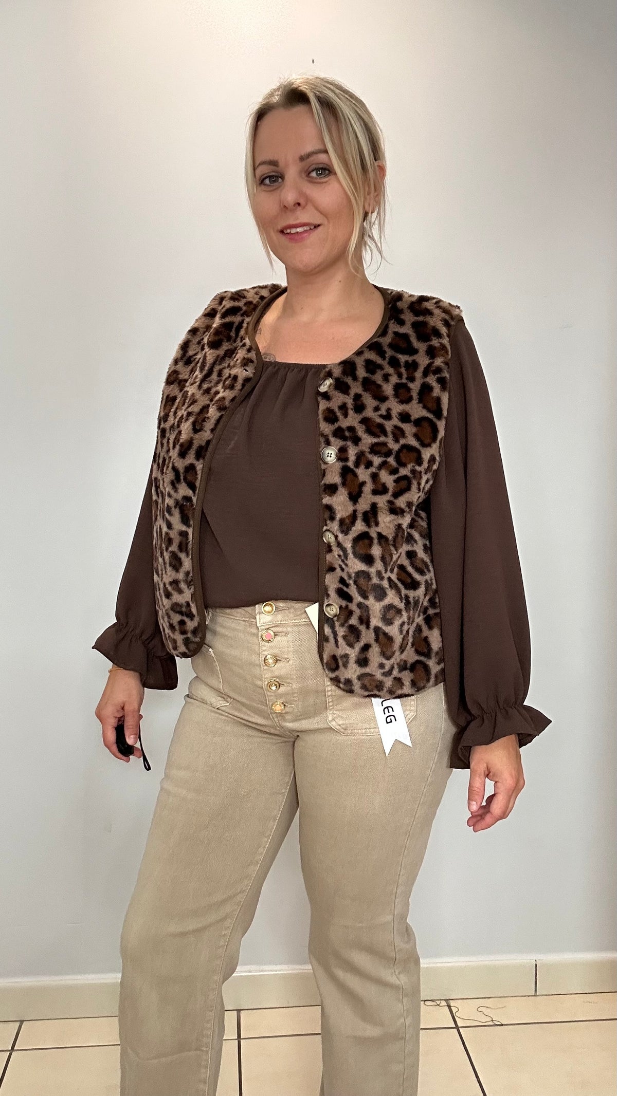 🐆 Gilet sans manches léopard