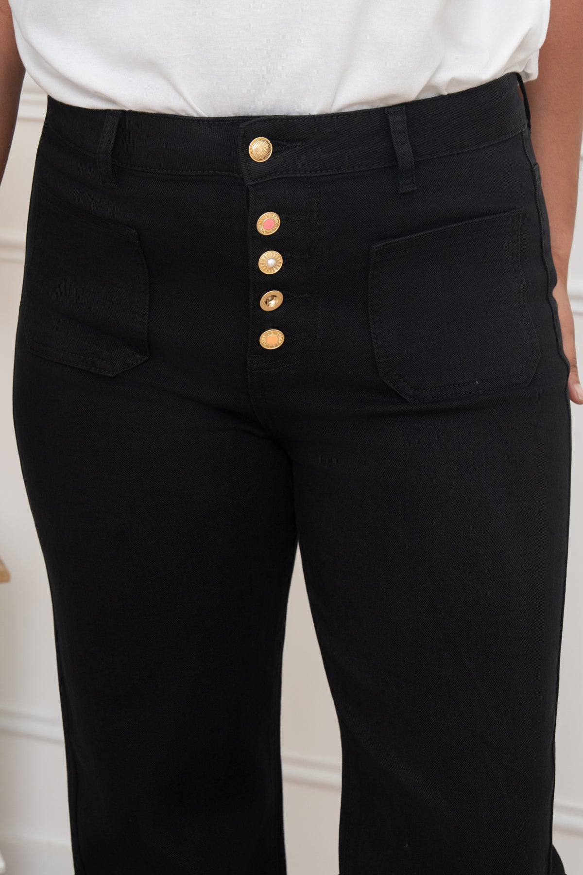 👖 Jean taille haute noir