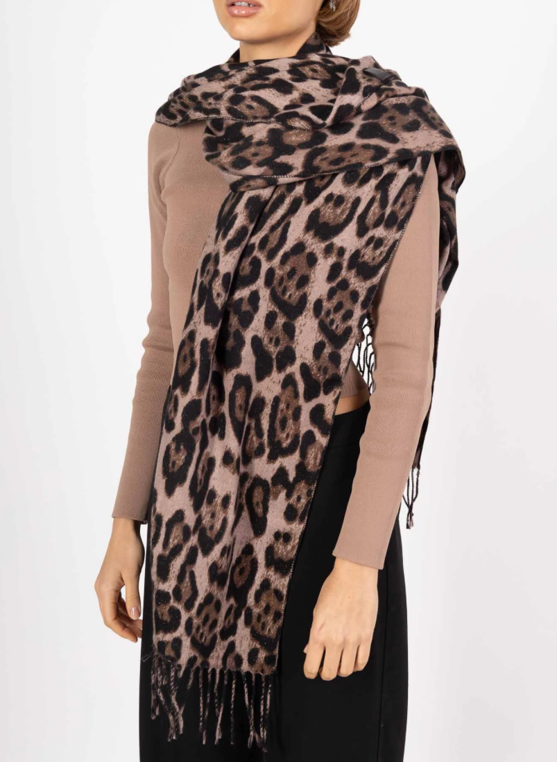 Foulard imprimé léopard brillant