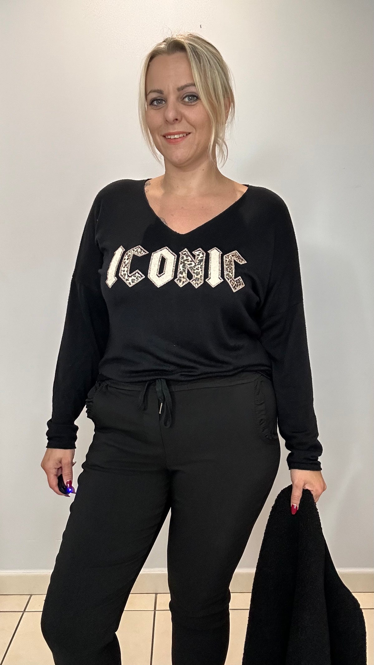 Pull fin imprimé « Iconic »🖤