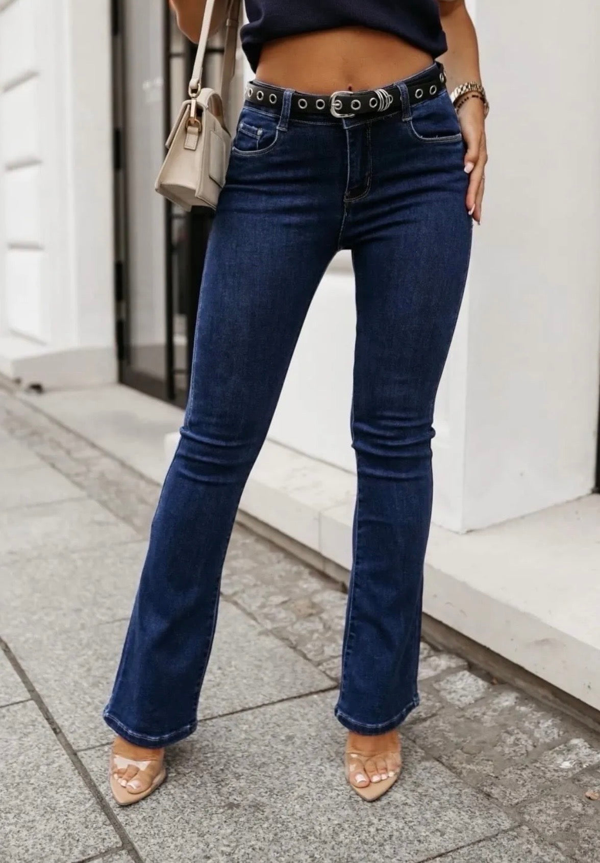 Jean flare taille haute