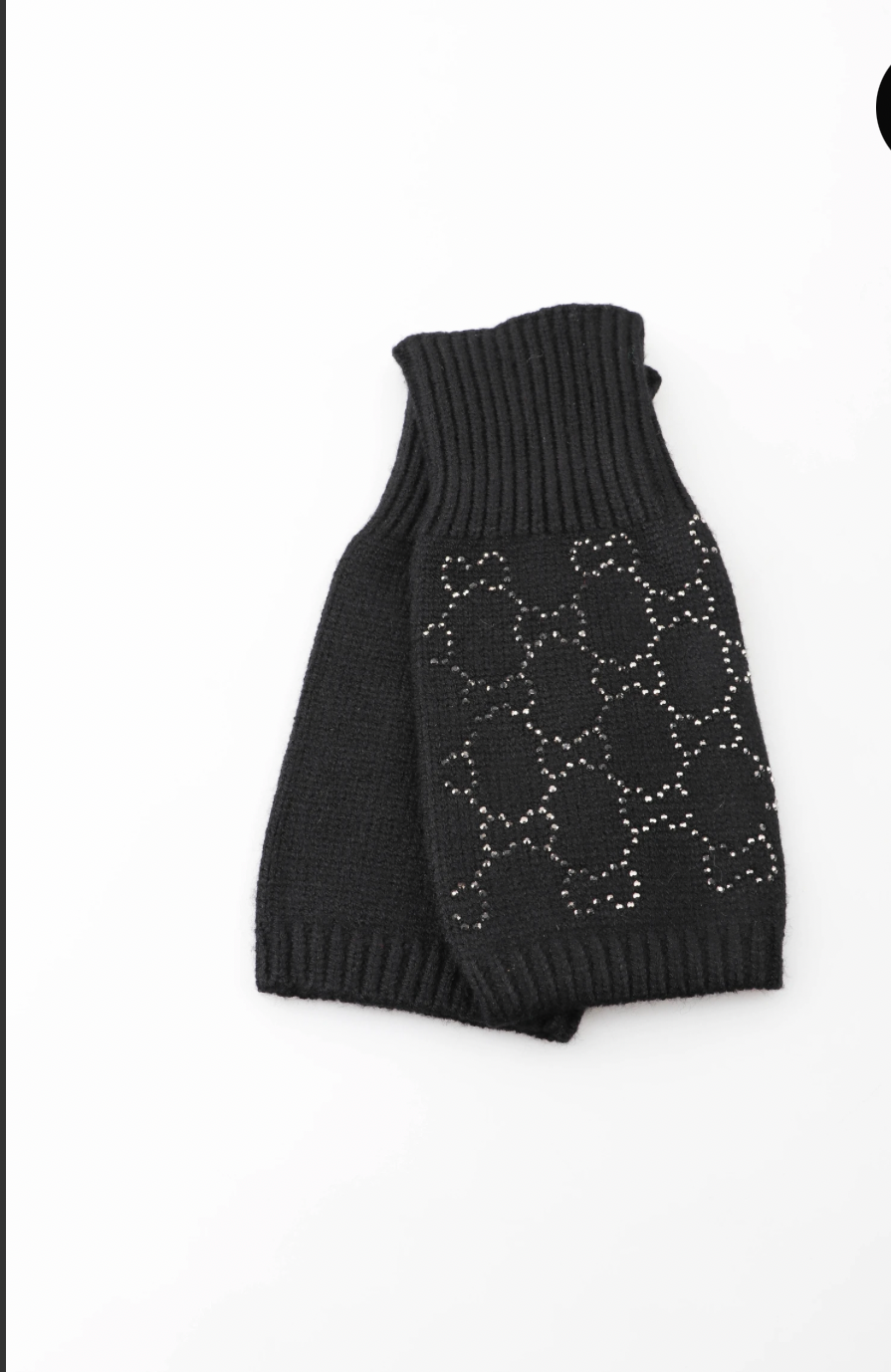 Gant mitaine avec strass