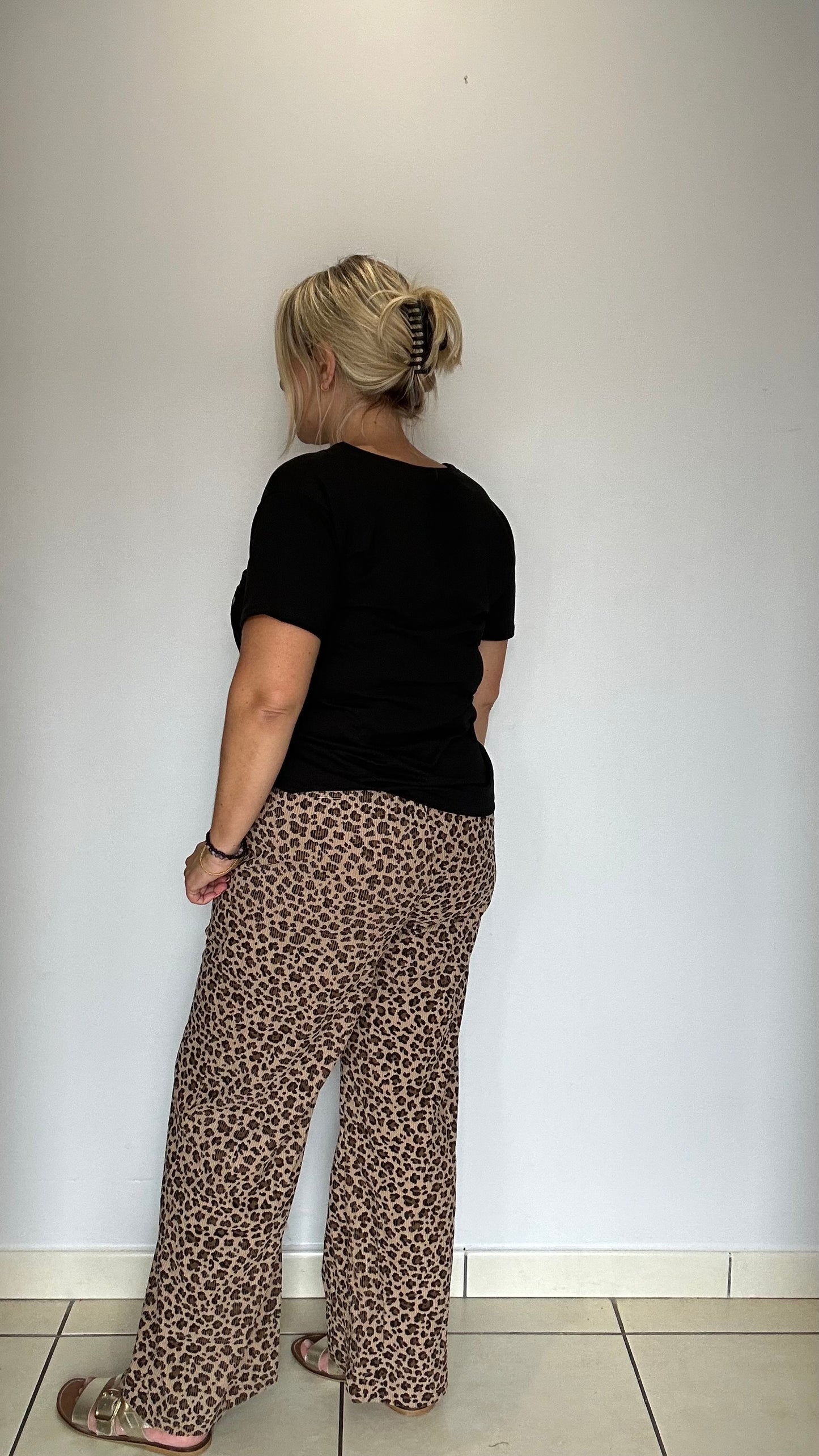 Nouveau pantalon large en velours côtelé léopard 🐆
