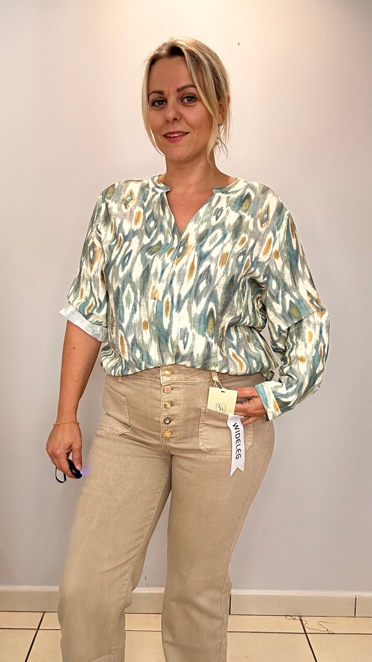 Blouse élégante verte