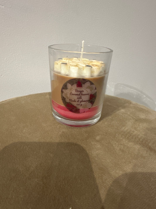 Bougie flocon de neige caramel beurre salé