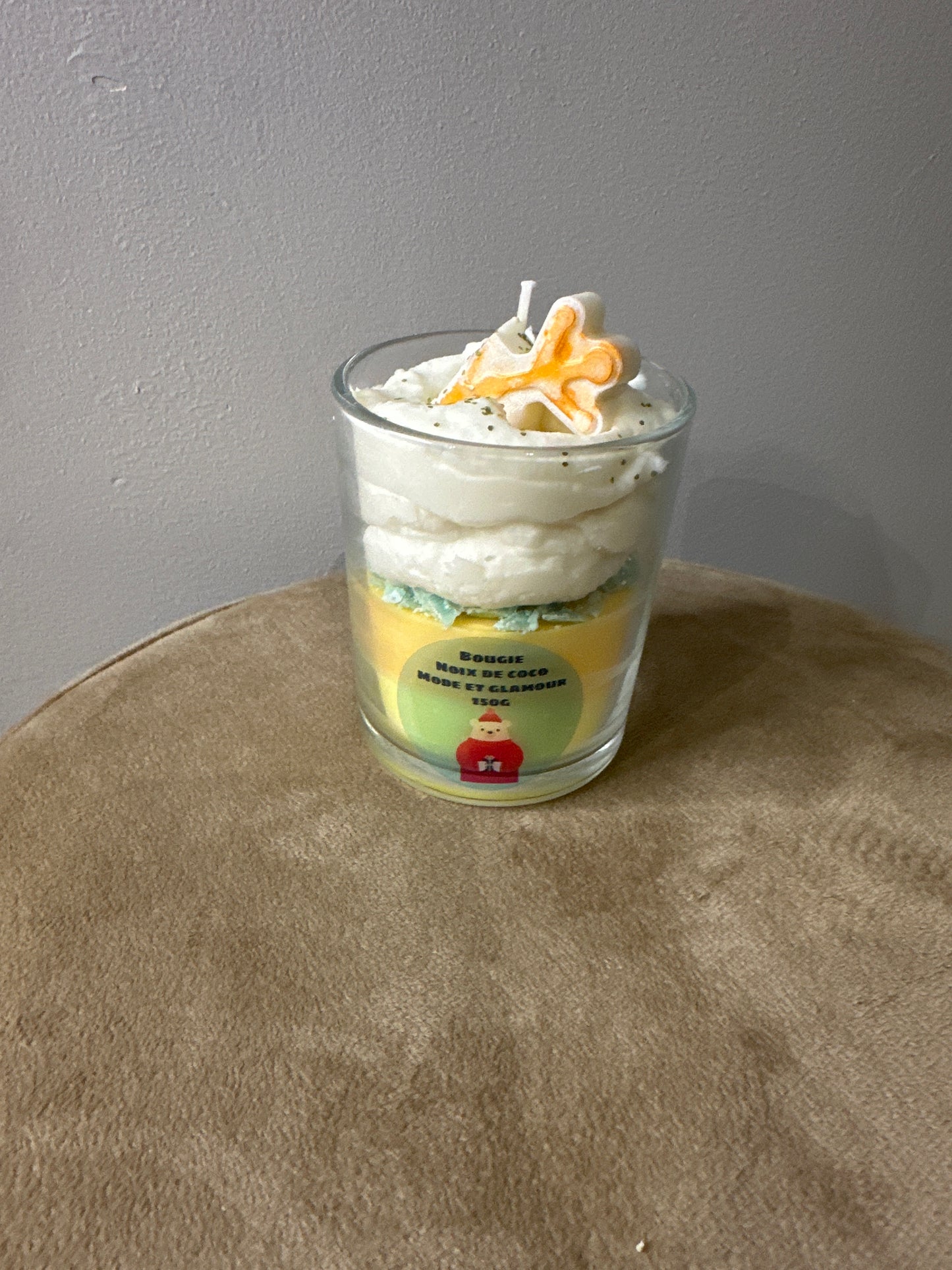 Bougie flocon de neige odeur noix de coco