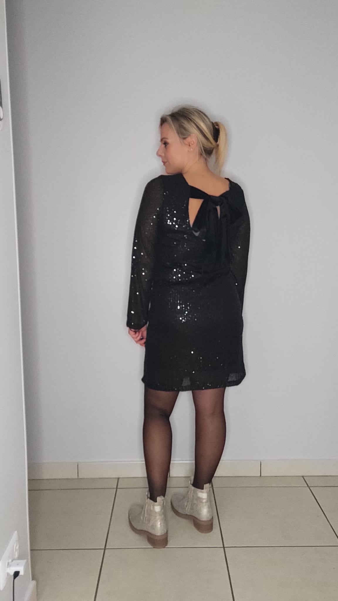 ROBE paillettes soiree NOIR