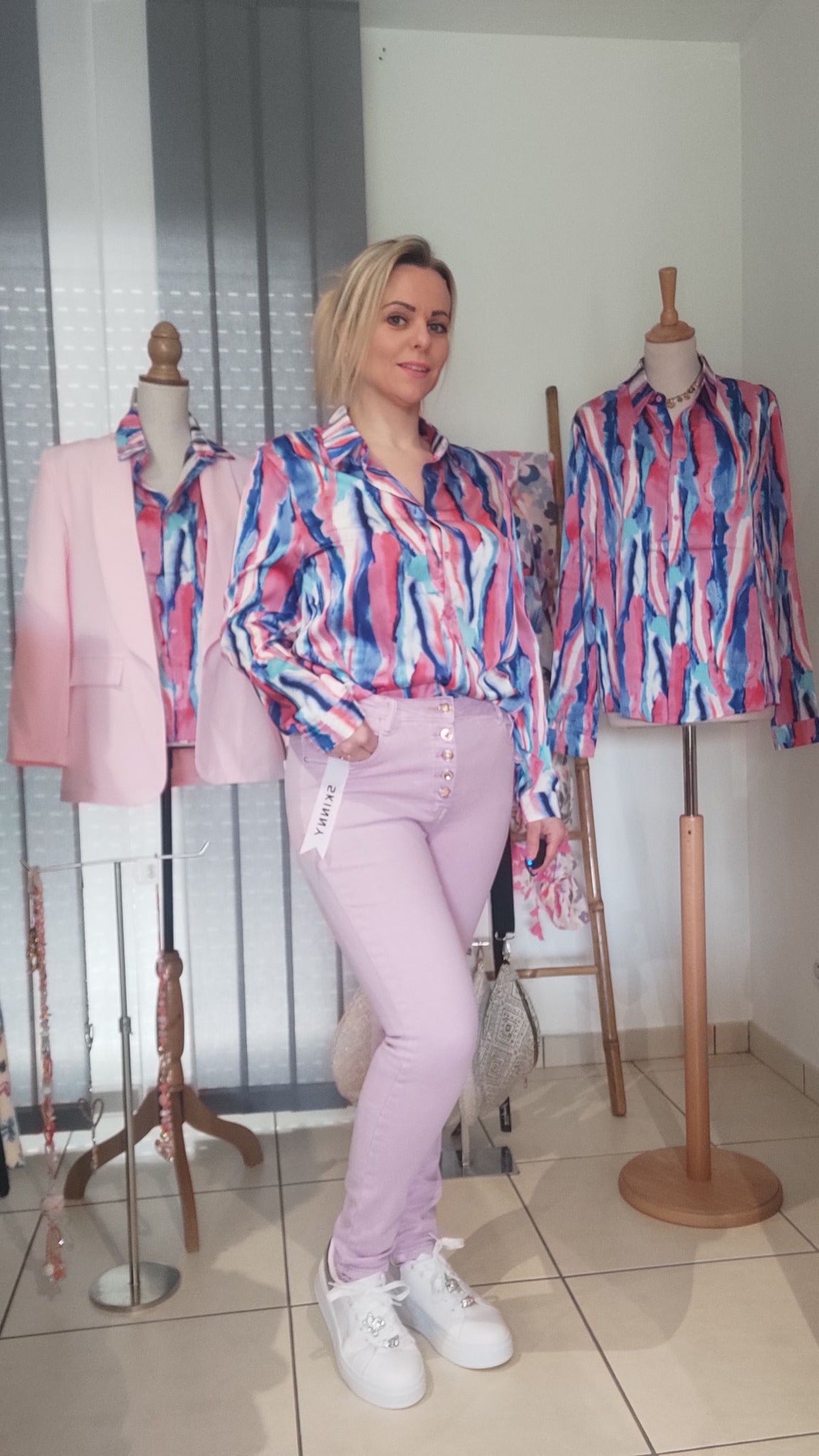 chemise bleu