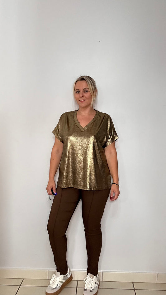 T-shirt col V brillant ✨
