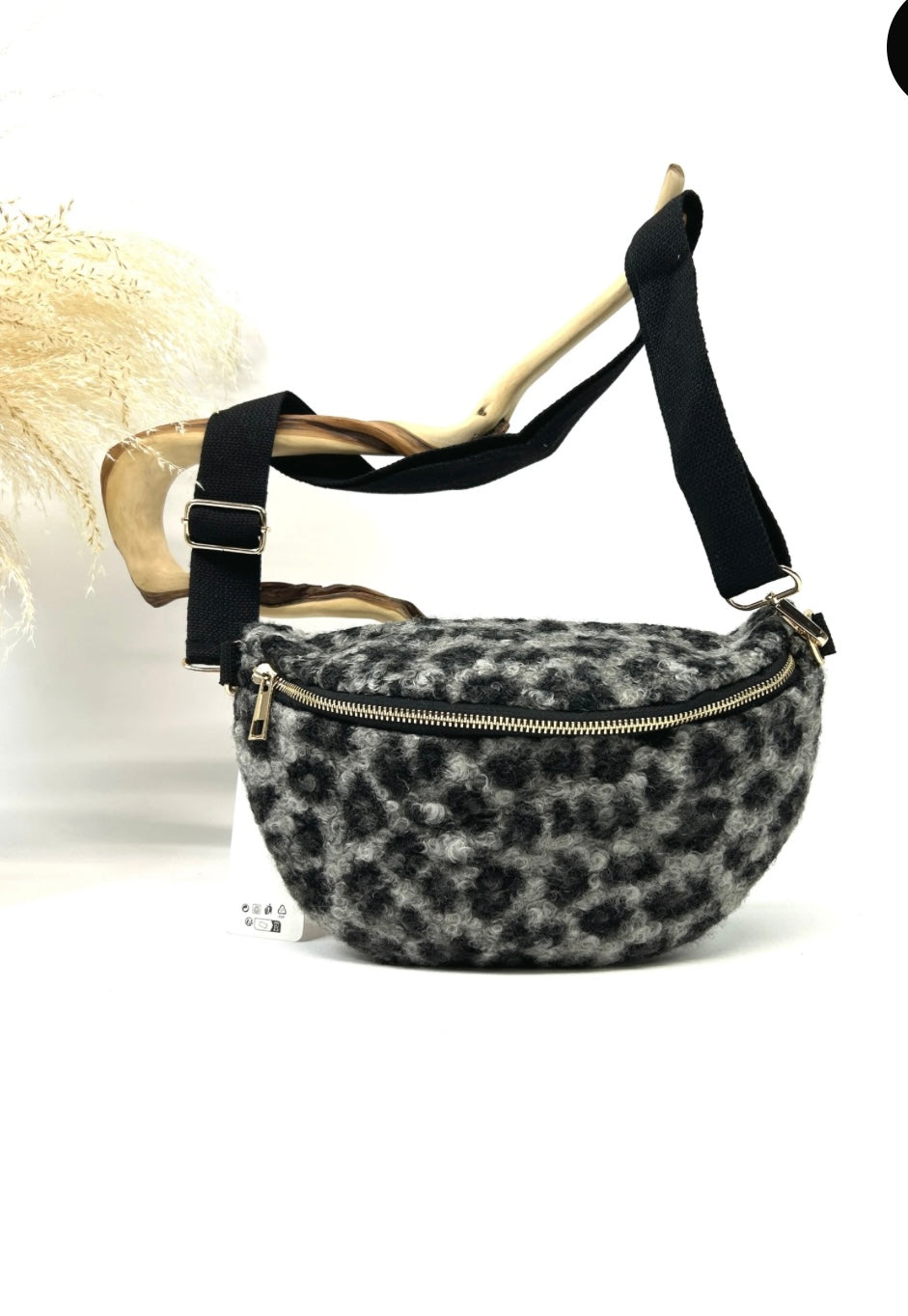 Sac banane fausse fourrure léopard