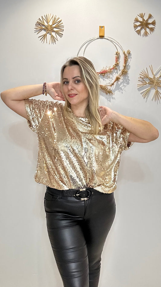 T-shirt ample à sequins