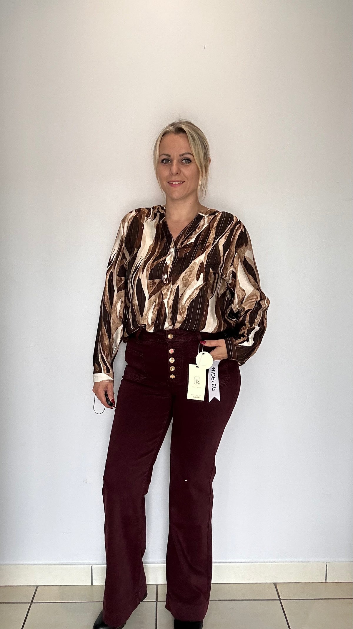 Blouse Marron avec lurex