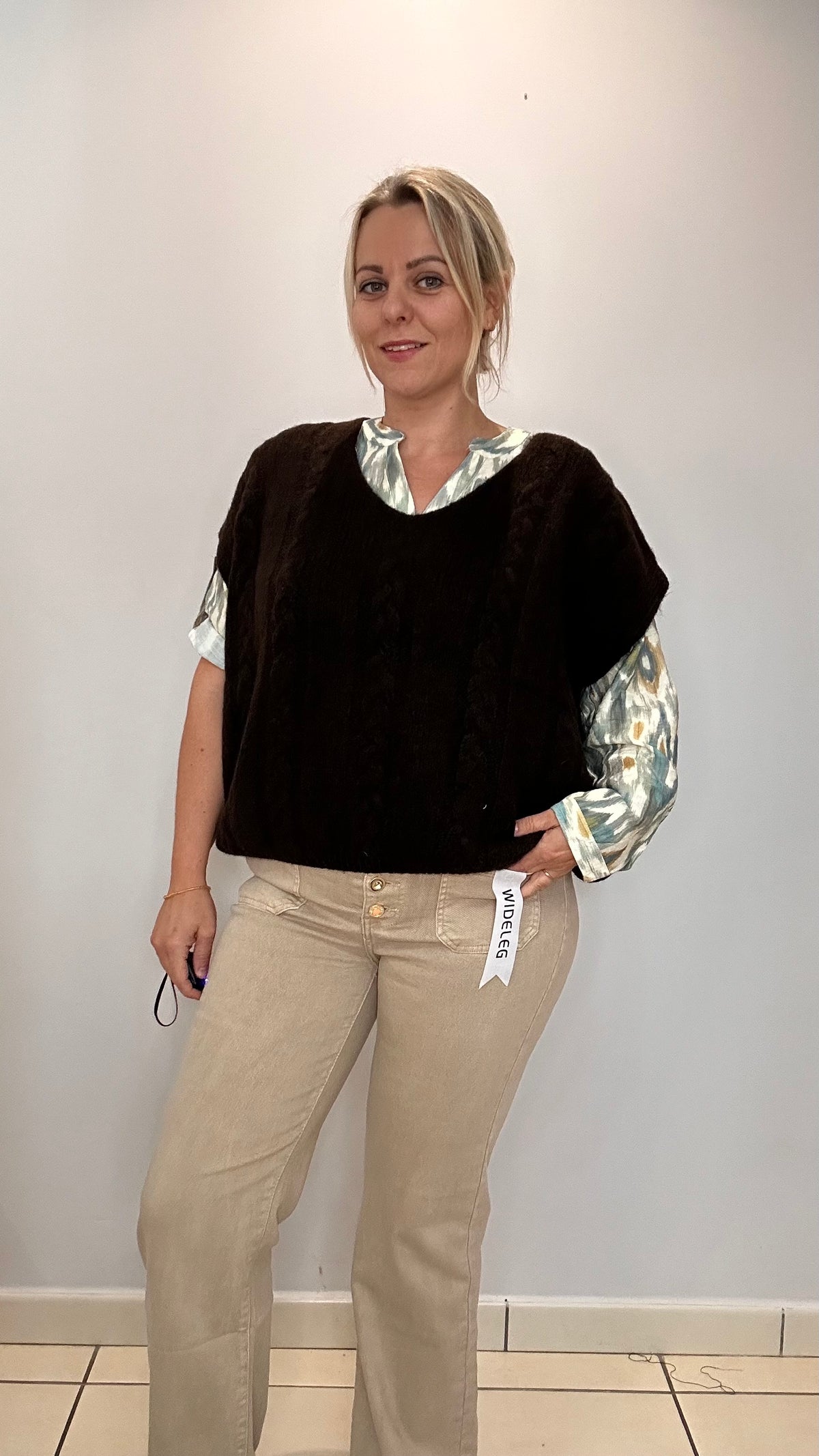 ✨ Le pull sans manches en maille tout doux