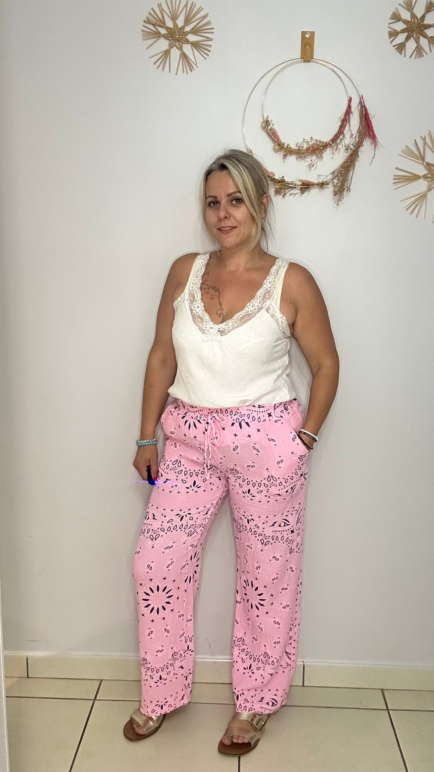 Pantalon en gaze de coton