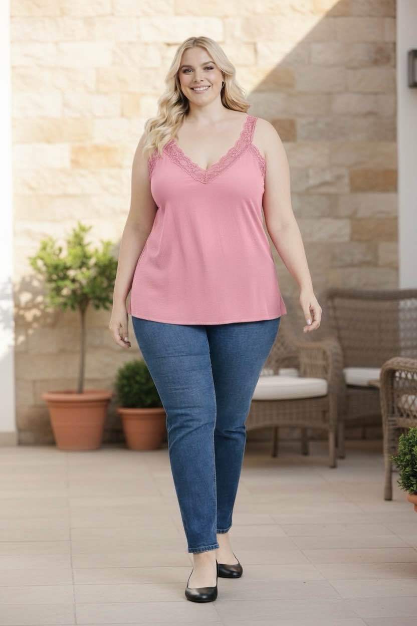 Top fluide dentelle grande taille