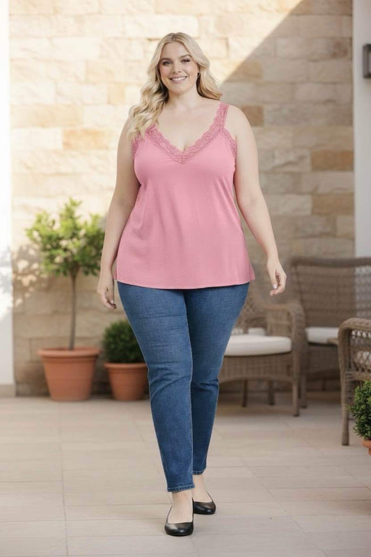 Top fluide dentelle grande taille