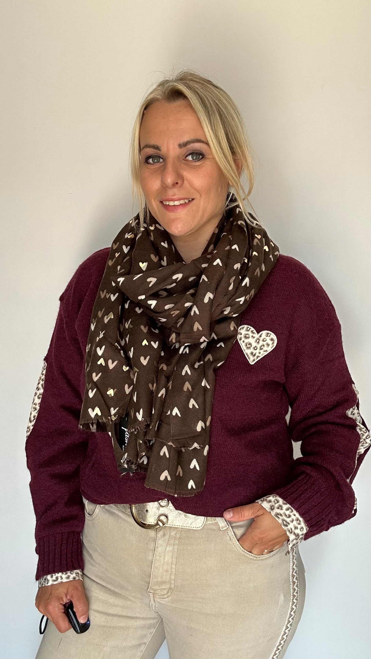 Foulard cœur avec dorure