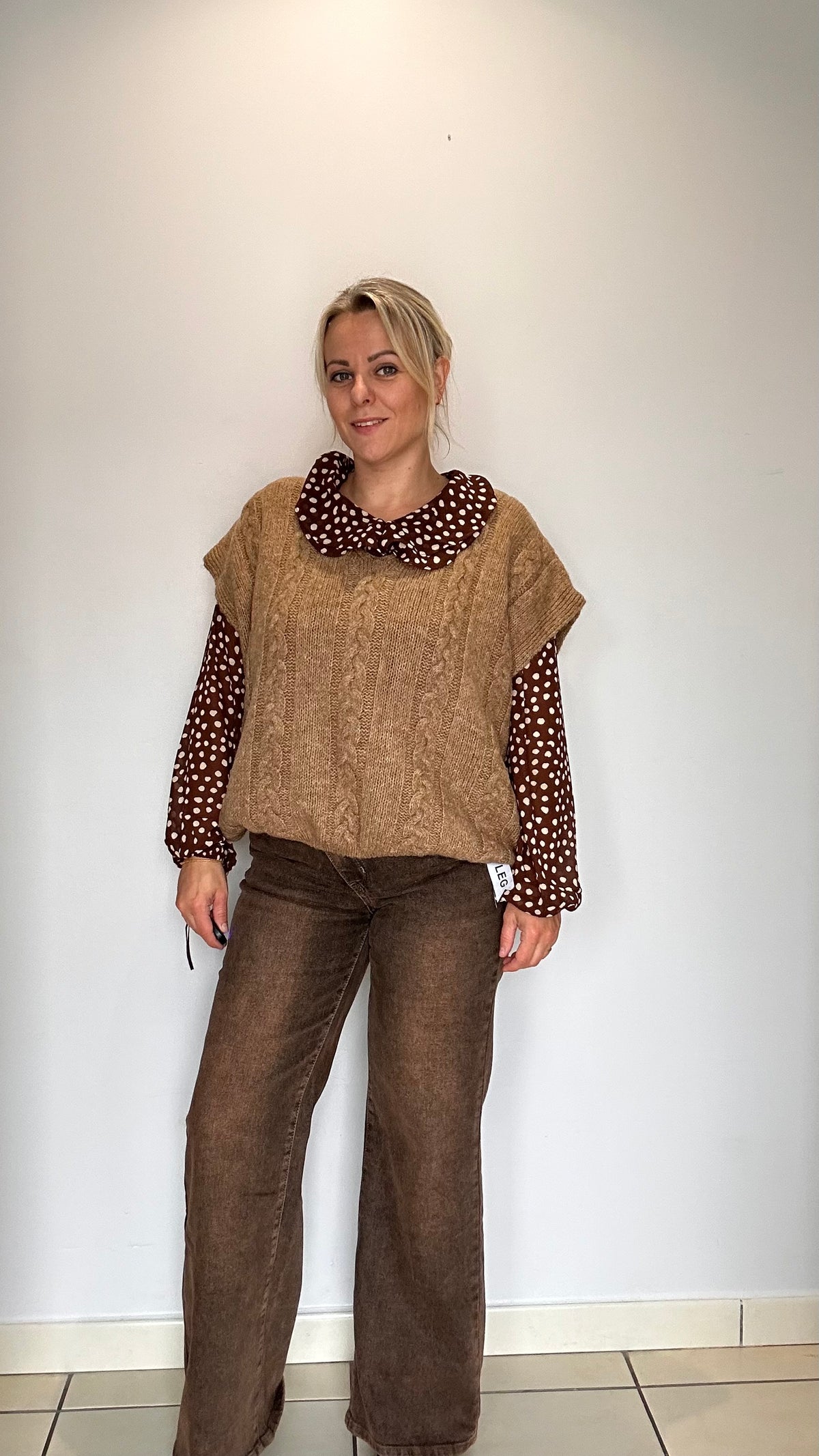 ✨ Le pull sans manches en maille tout doux