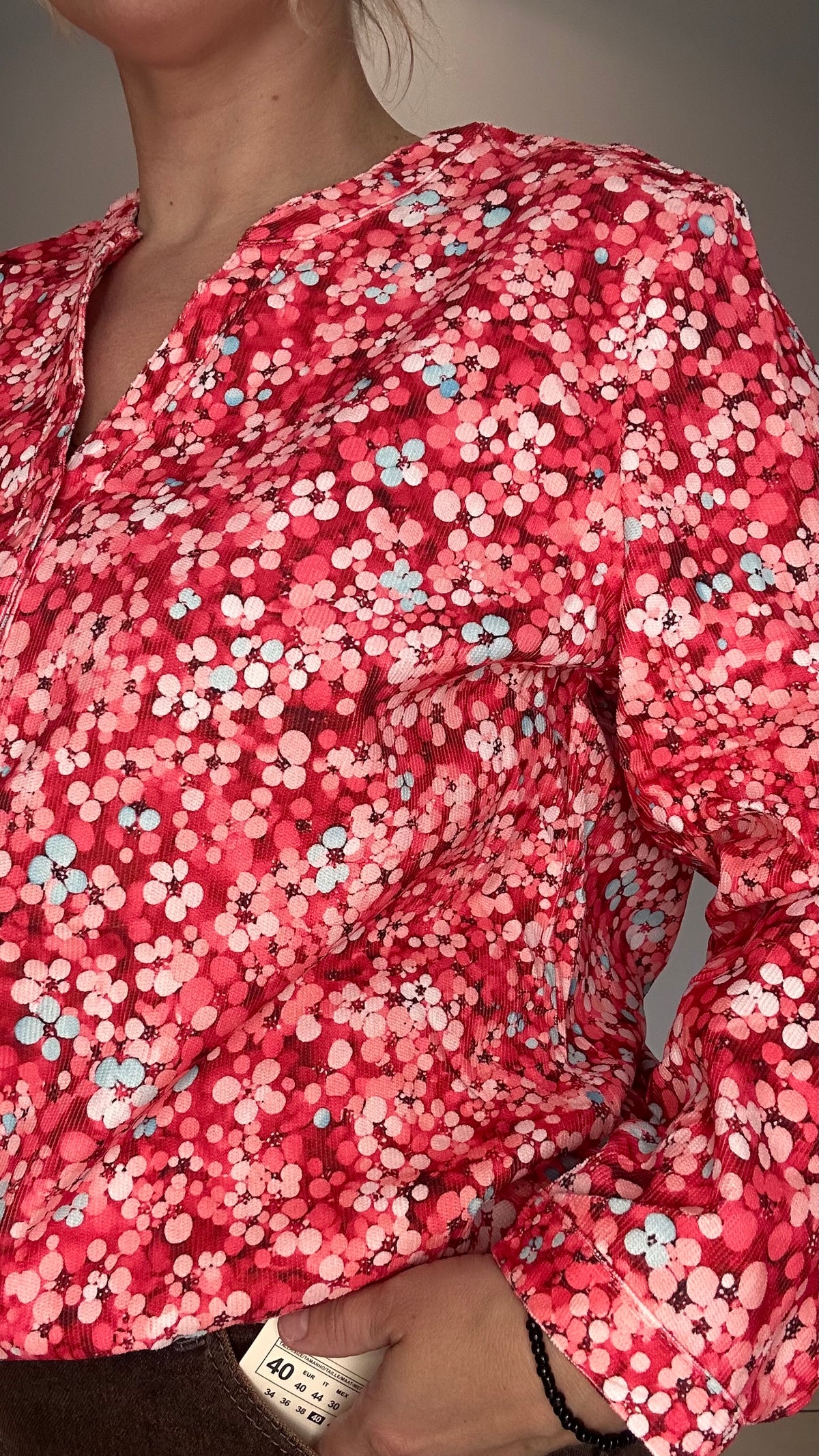 🤎 Blouse effet daim rouge