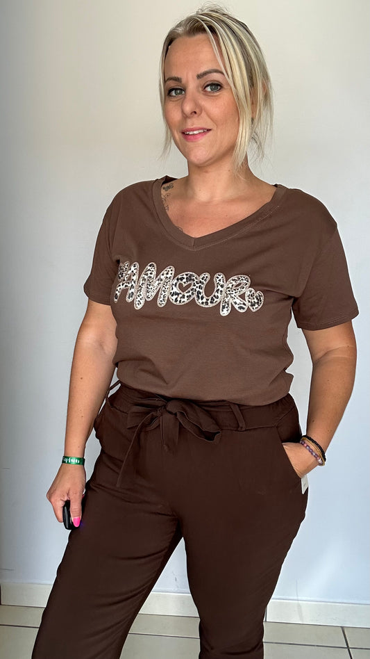 T Shirt Léopard Amour