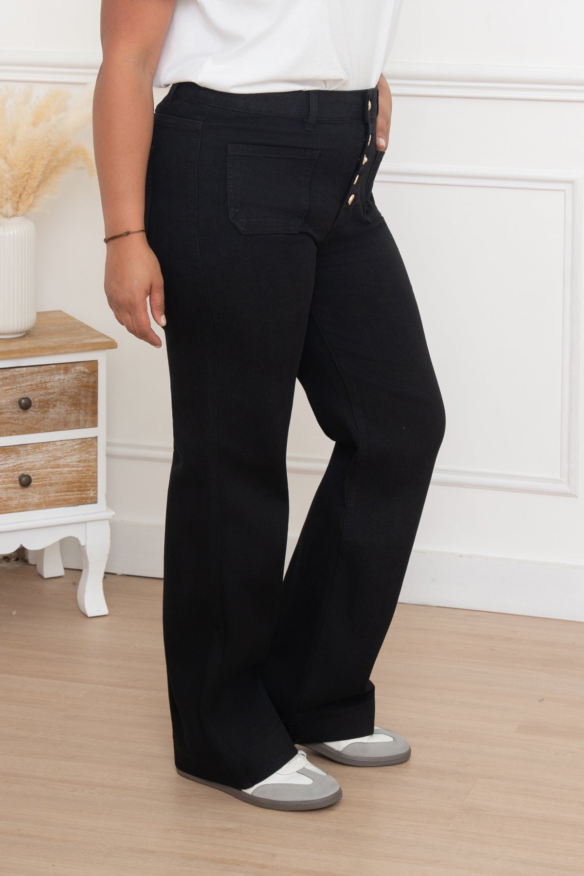 👖 Jean taille haute noir