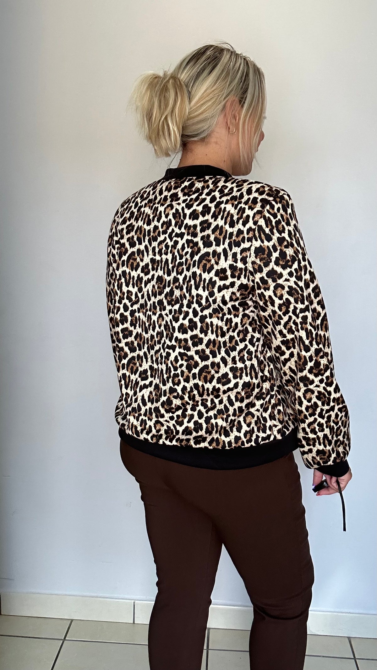 Veste zippée léopard