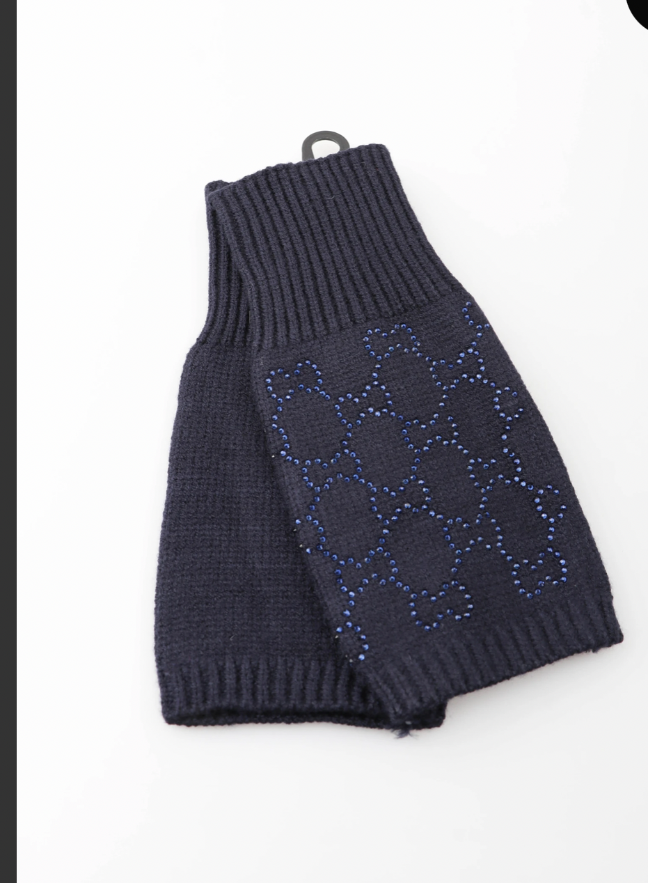 Gant mitaine avec strass