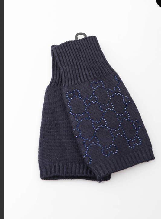 Gant mitaine avec strass