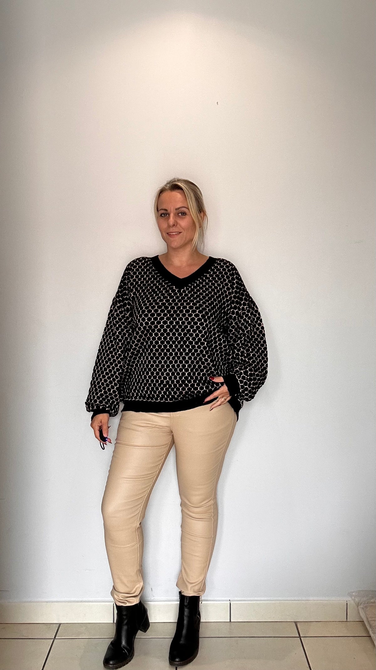 Pull Lurex noir et doré ✨