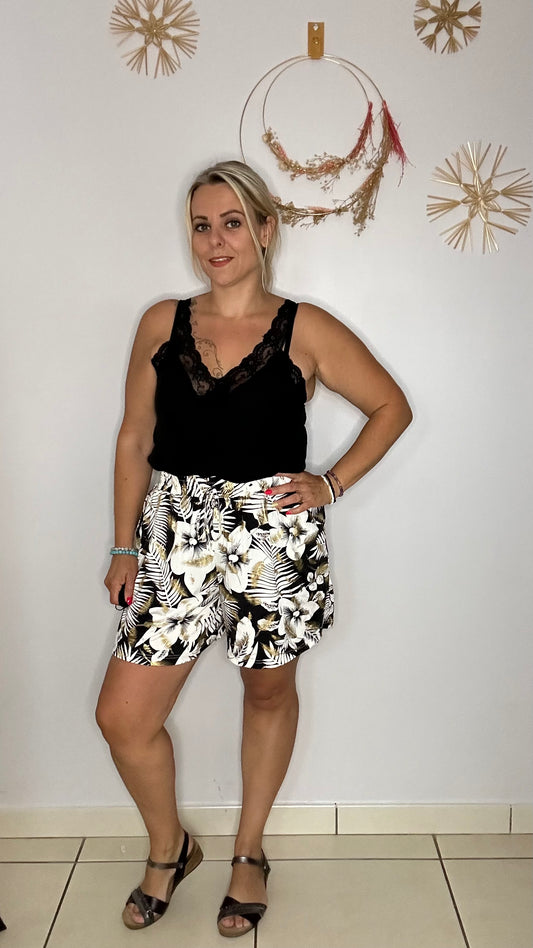 🌺 Short magique fleurs tropicales  🌺 ( J22261-28)