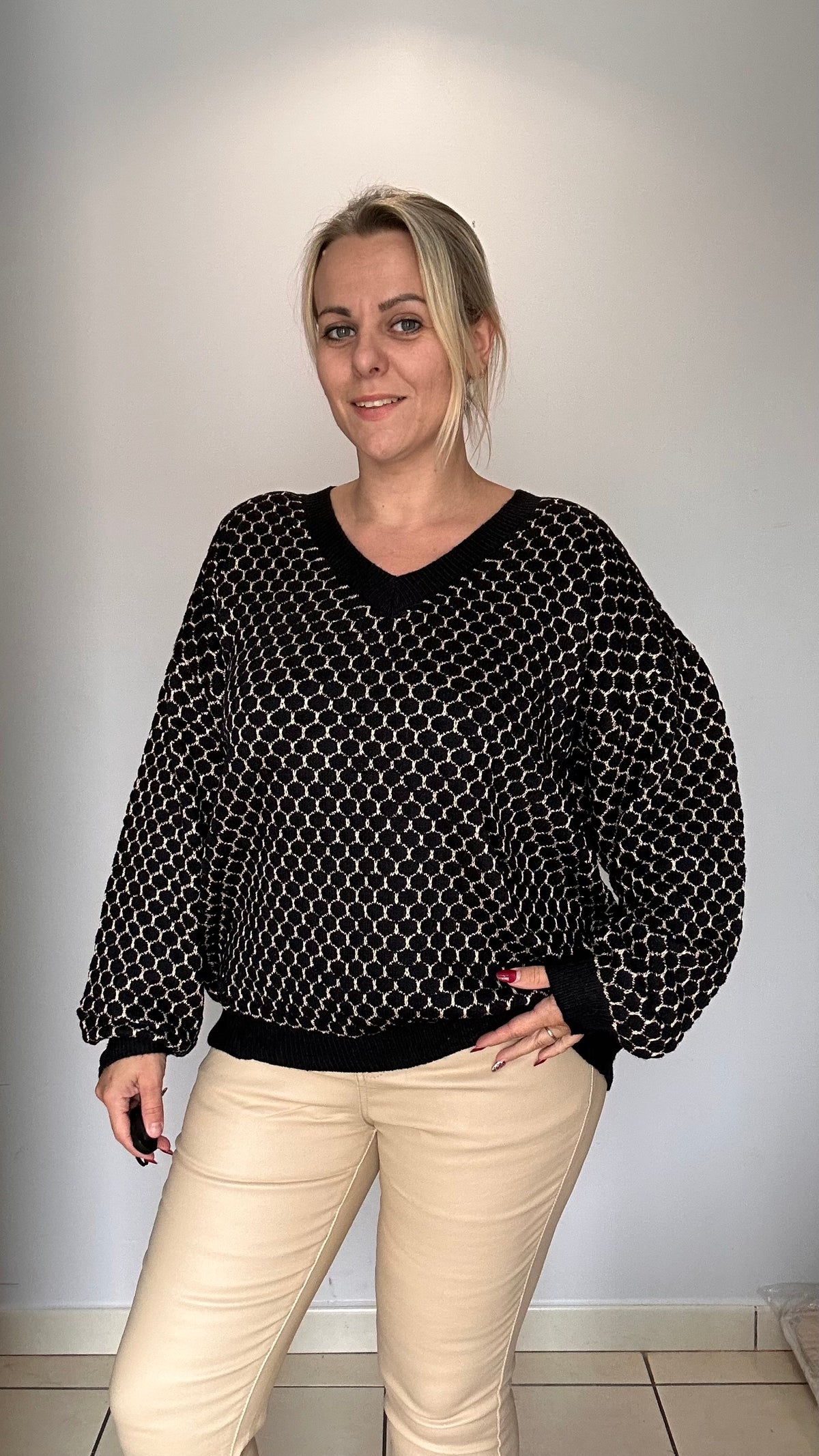 Pull Lurex noir et doré ✨