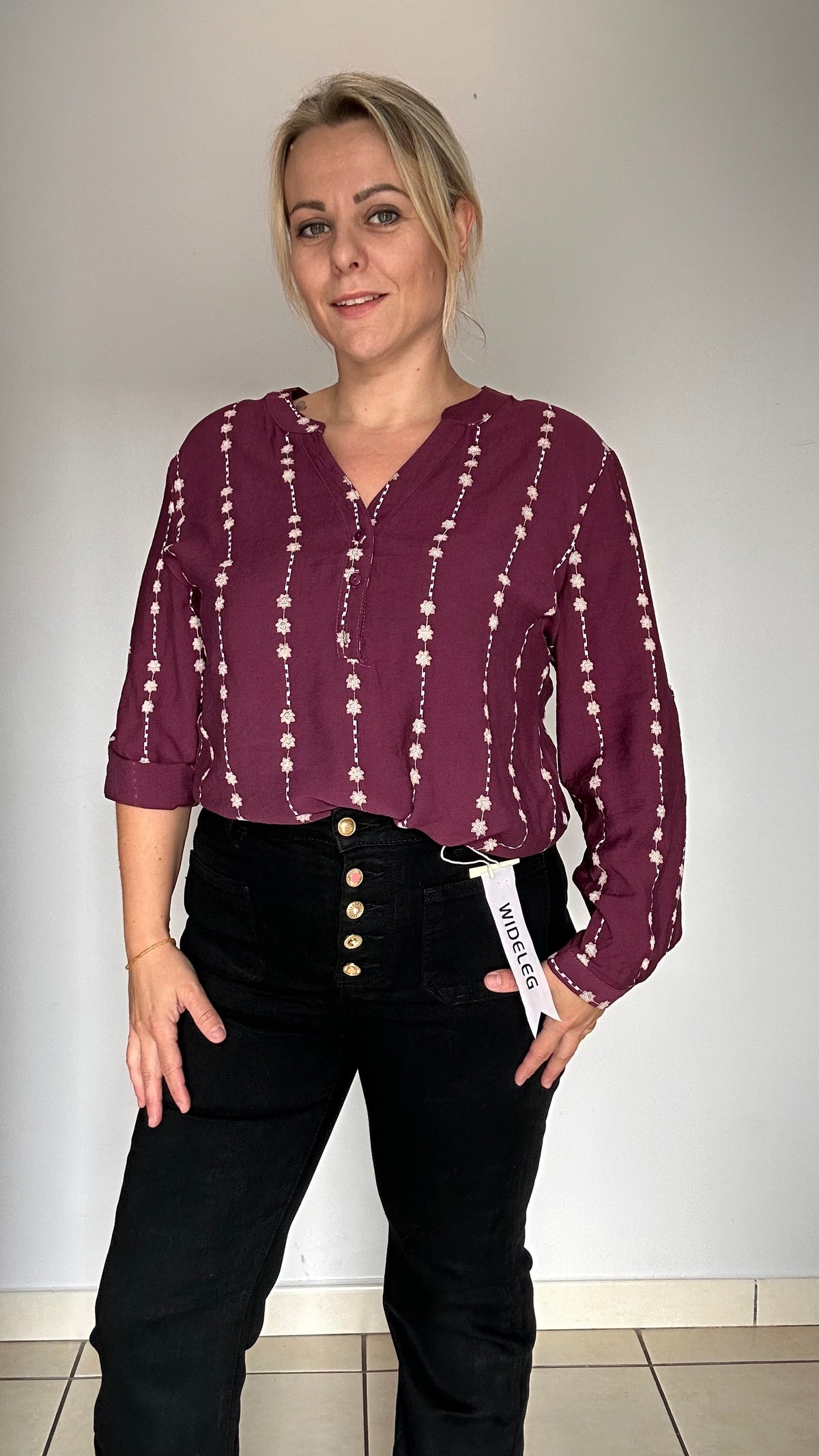 💜 Blouse violette brodée